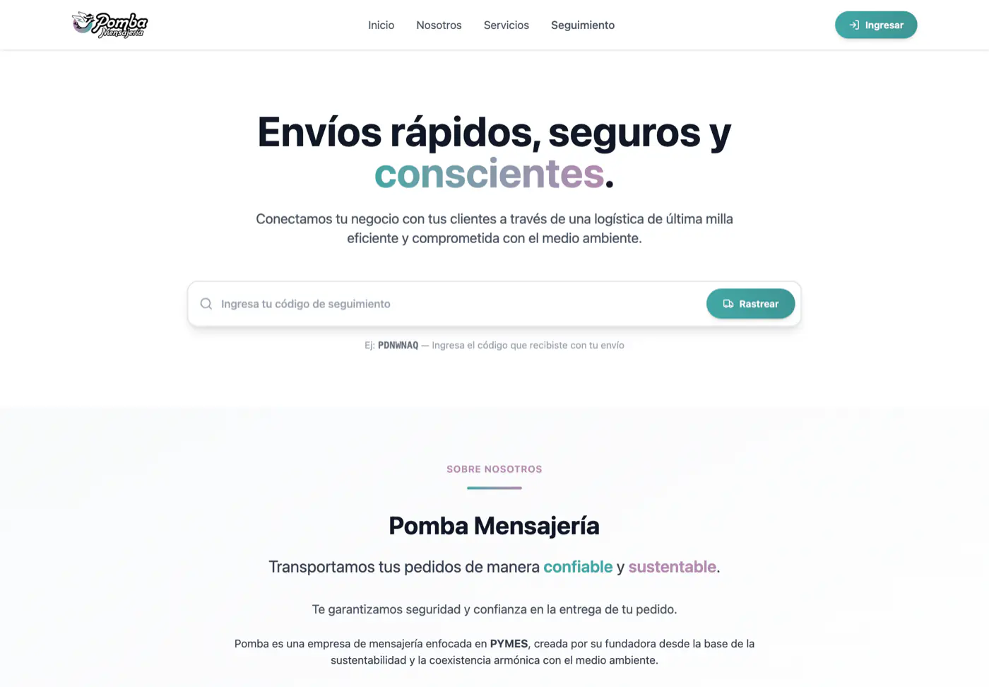 Plataforma de Pomba Mensajería